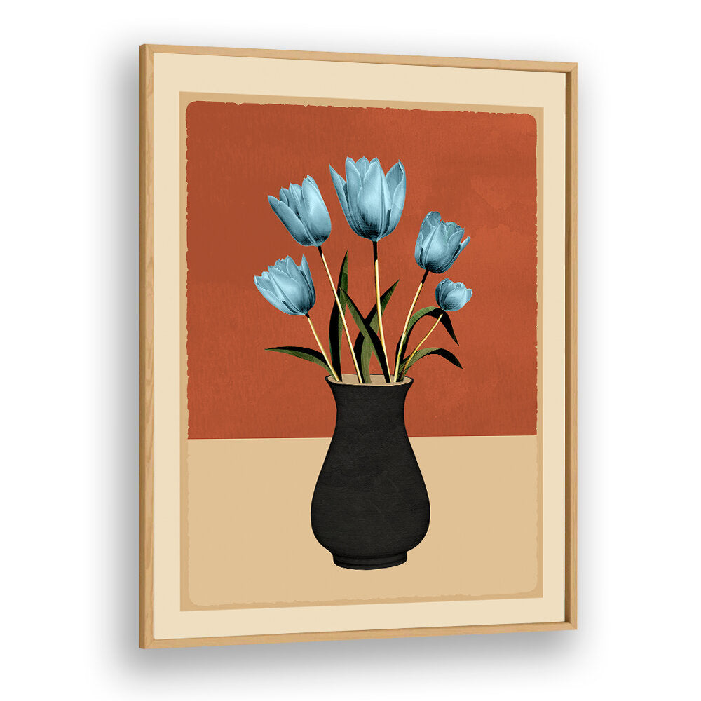 TULIPS IN VASE III , BOHO ART PAINTINGS