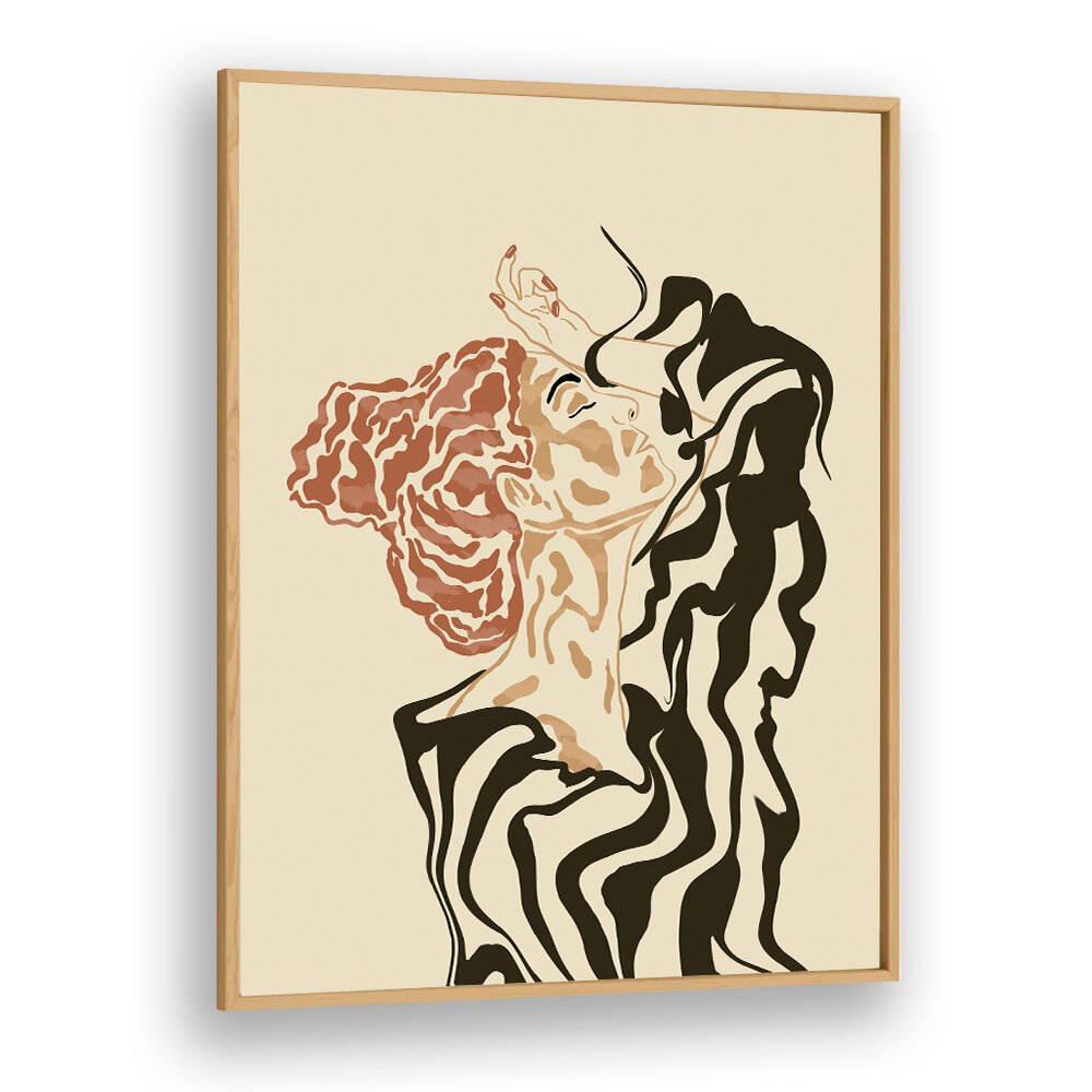Stylish WOMAN IN A STRIPED BLOUSE, BOHO ART PAINTINGS, adding a chic touch to any modern decor. Perfect for art lovers!