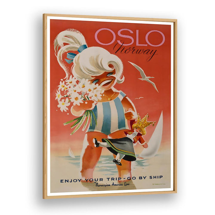 Charming OSLO, VINTAGE TRAVEL POSTERS showcase Norway's beauty, perfect for adding wanderlust to your decor.