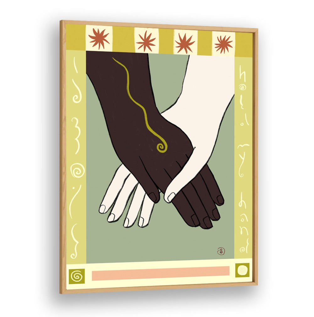 HOLDING HANDS II, VIBRANT art print showcasing connection with vivid colors, perfect for enhancing your space.