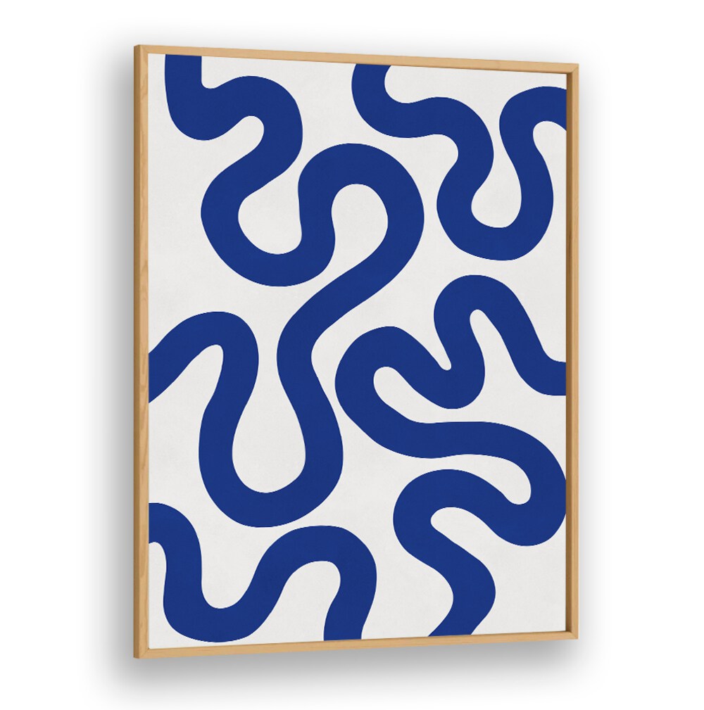 Stylish UNDULATING CURVES IV, ABSTRACT PAINTINGS in navy and white, perfect for elevating home decor aesthetics.