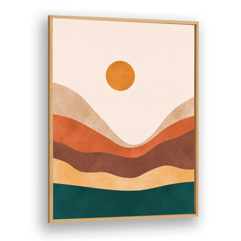 Abstract WATERCOLOR, LANDSCAPE PAINTINGS featuring vibrant colors and serene shapes for a tranquil home decor.