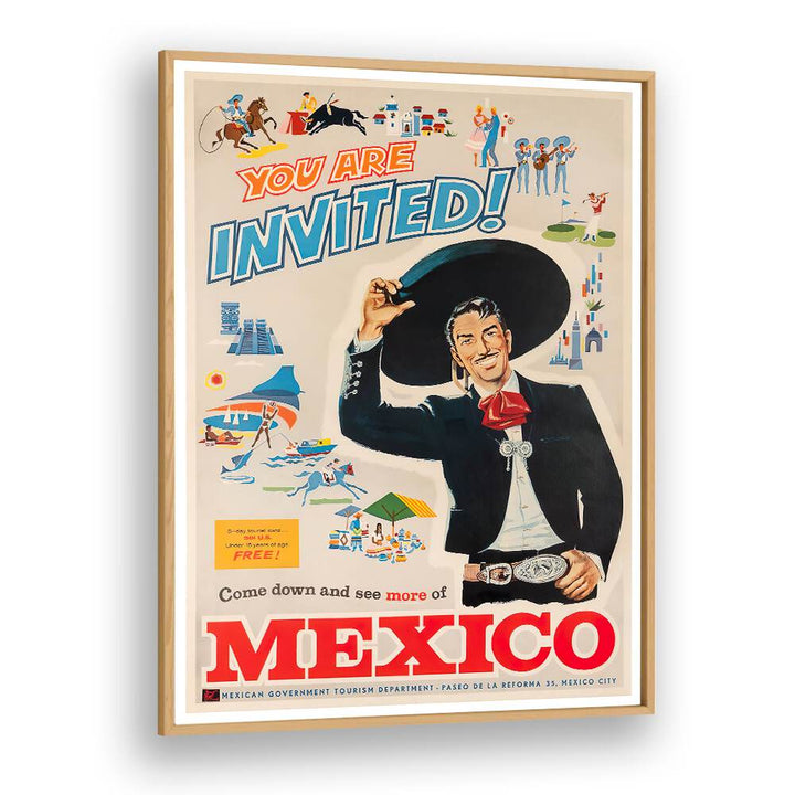 Colorful MEXICO I, VINTAGE TRAVEL POSTERS invite you to explore Mexico's rich culture and vibrant beauty.