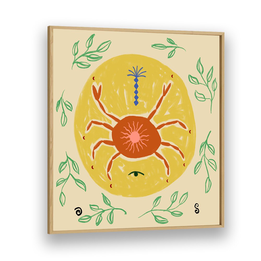 Vibrant CANCER III, ZODIAC poster featuring a crab design, perfect for astrology lovers. Transform your space today!