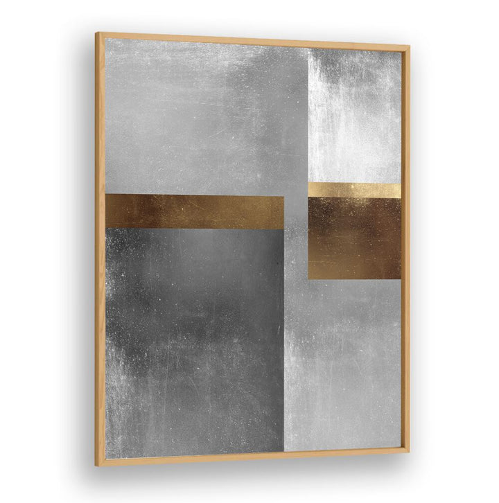Elegant GOLD AND SILVER VI, GEOMETRIC ART PRINTS showcase stunning metallic textures in a modern design. Perfect for decor.