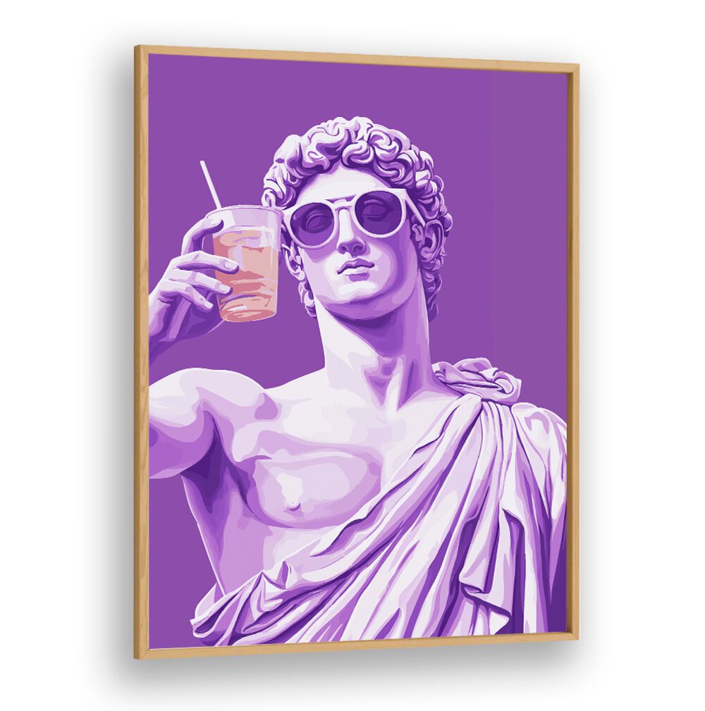 Vibrant GREEK STATUE CHEERS, POP ART PAINTINGS, perfect for adding a joyful touch to your space.