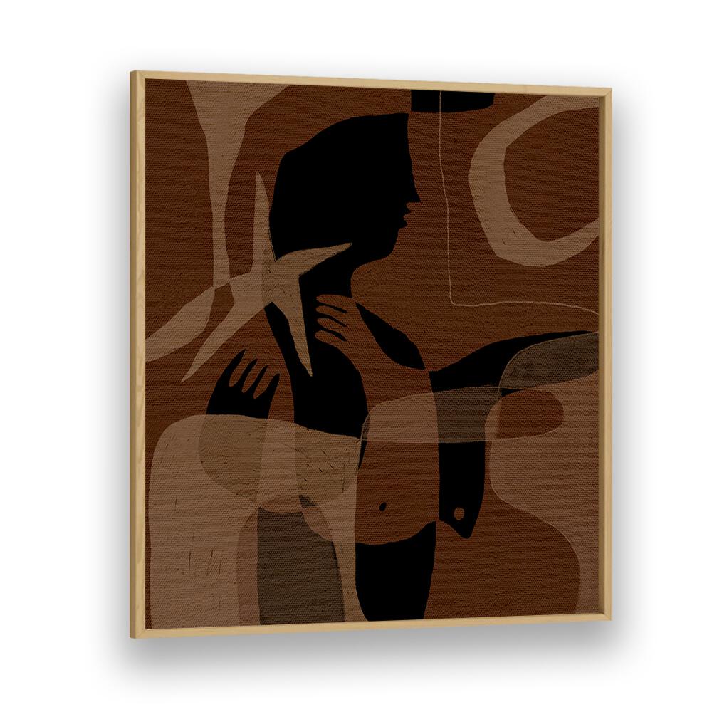 Discover the AWAKENING III, BOHO ART PAINTINGS, showcasing abstract figures in warm tones, perfect for modern decor.
