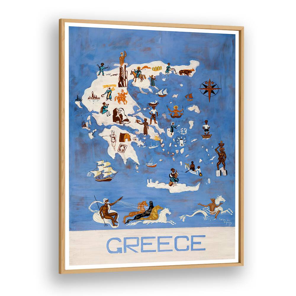 GREECE III, VINTAGE TRAVEL POSTERS showcase the charm of Greek islands with vibrant artistic designs. Perfect for decor!