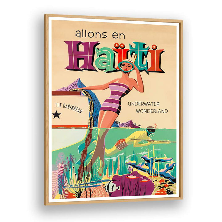 Explore the charm of ALLONS EN HAITI, VINTAGE TRAVEL POSTERS showcasing Haiti's vibrant culture and beauty.