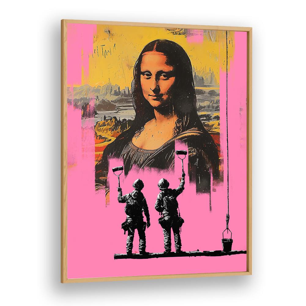 Vibrant PINK MONALISA, POP ART PAINTINGS blend classic charm with modern flair, perfect for any art lover's space.