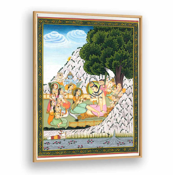 LORD SHIVA TAKING BHANG, INDIAN ART PAINTINGS beautifully illustrates divine essence and vibrant Indian culture.