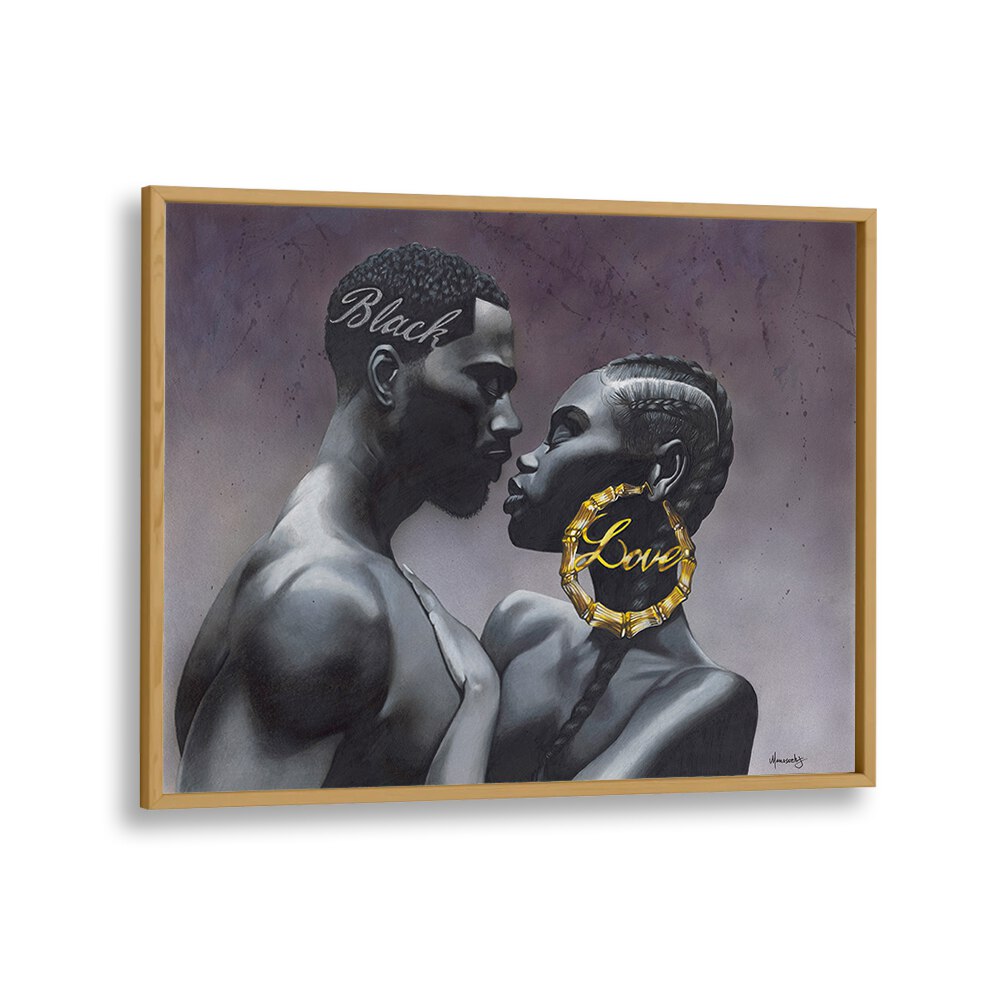 Elegant BLACKLOVE, AFRICAN ART PAINTINGS showcasing a deep connection between two figures in a stunning frame.