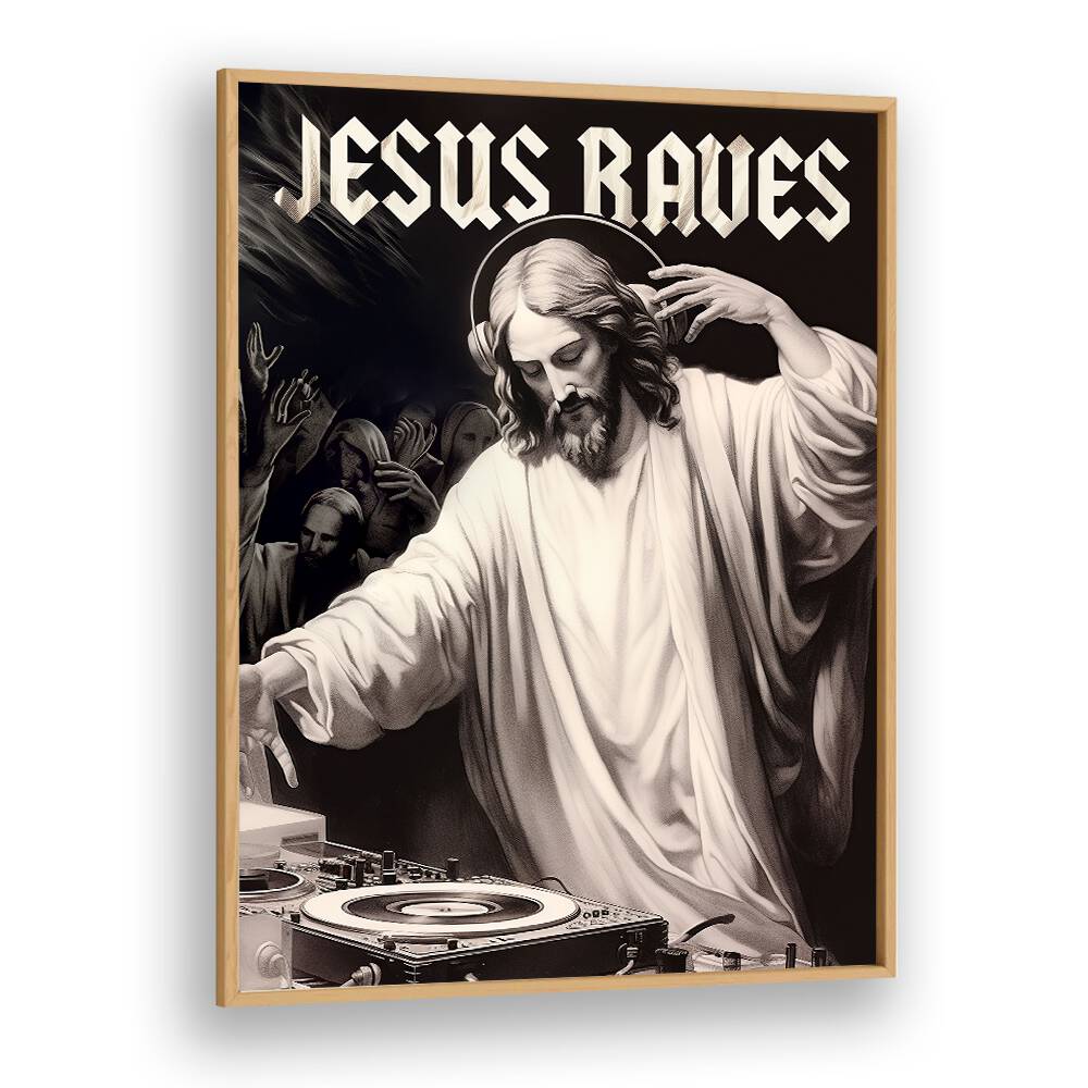 Stunning JESUS RAVES, ALTERED ART PRINTS by Dikhotomy, blending modern art with spiritual themes for your space.
