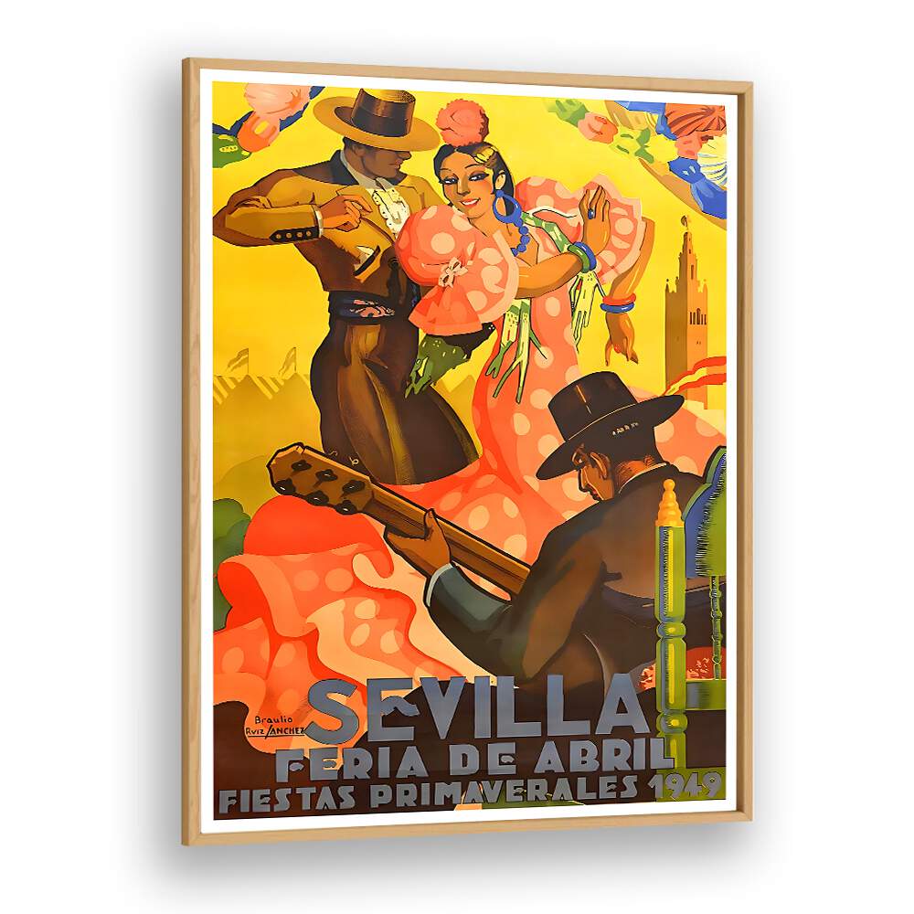Vibrant SEVILLA I, VINTAGE TRAVEL POSTERS showcasing flamenco dancers, perfect for adding charm to your home decor.