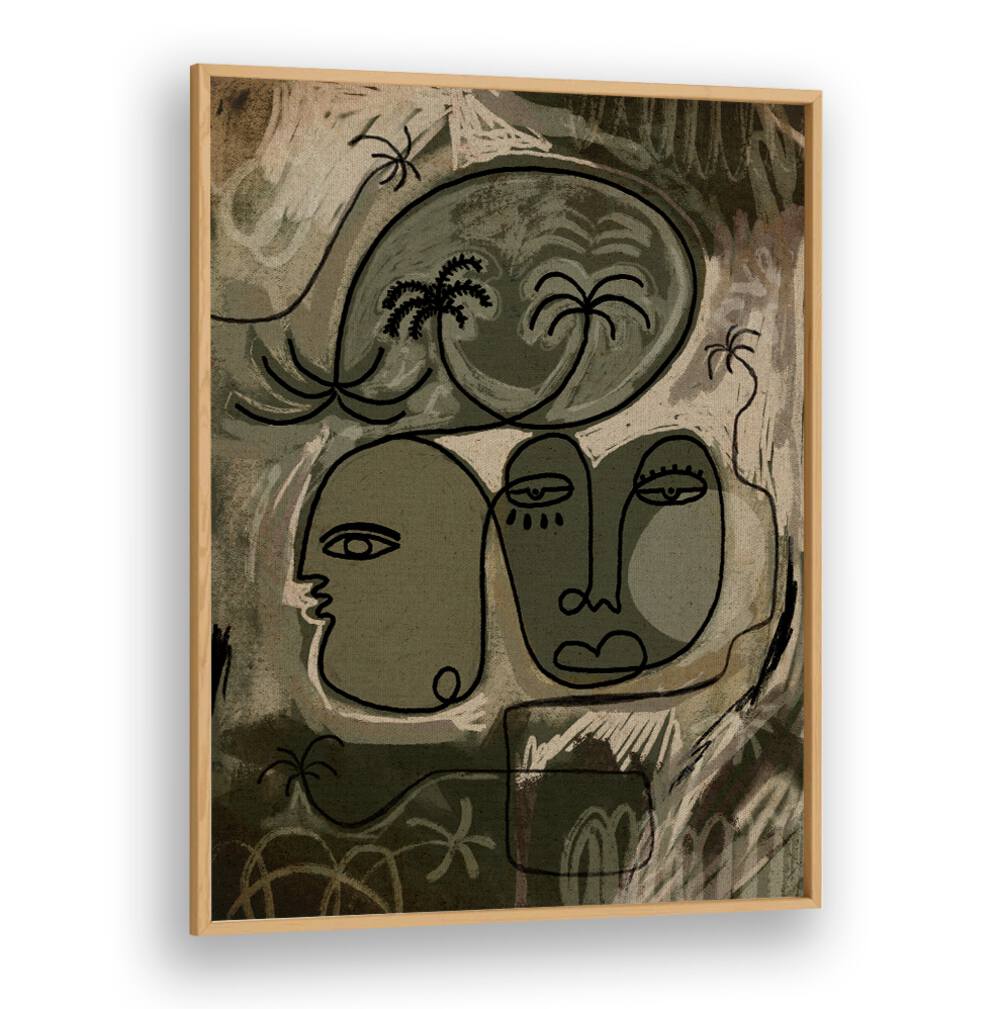 UNWIND ALONG THE PALM PATH, BOHO ART PAINTINGS featuring serene abstract designs, perfect for enhancing wellness spaces.