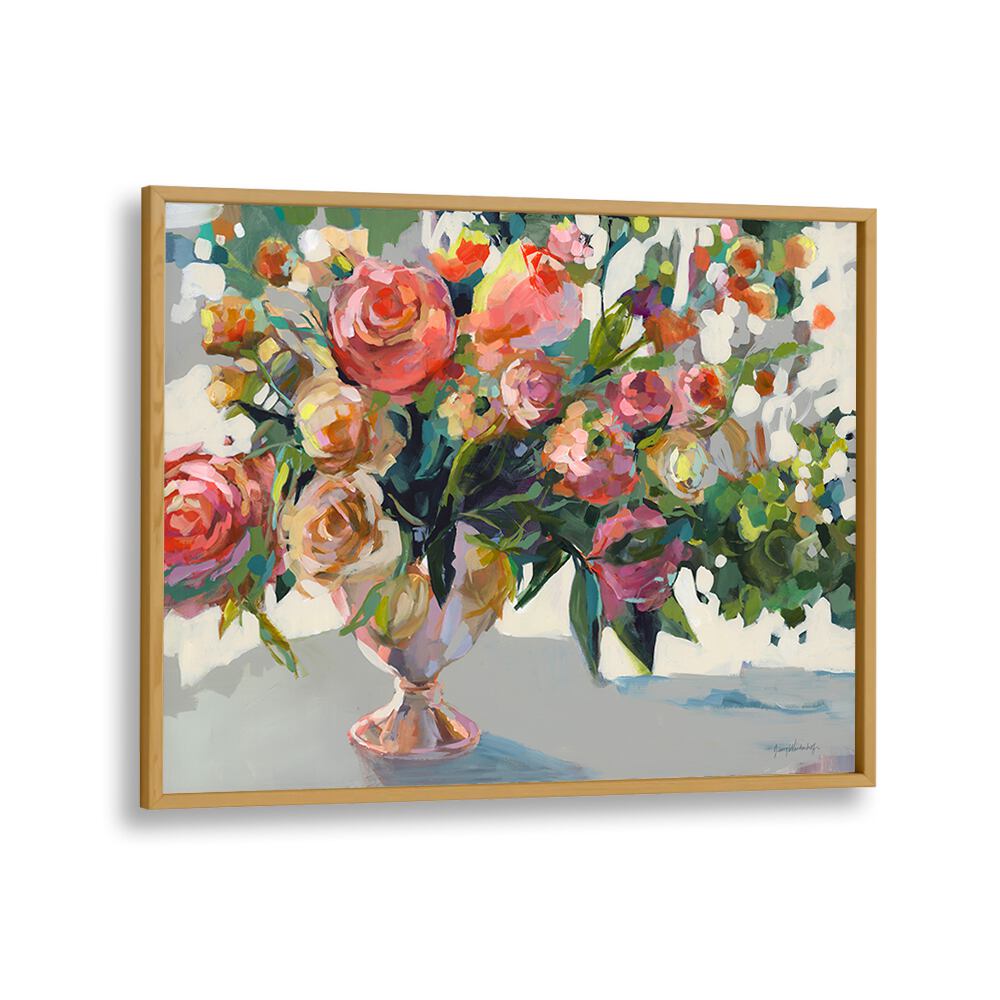 Colorful ROSES, FLORAL FLOWER PAINTINGS in a vase, perfect for brightening any space. Elevate your art collection today!