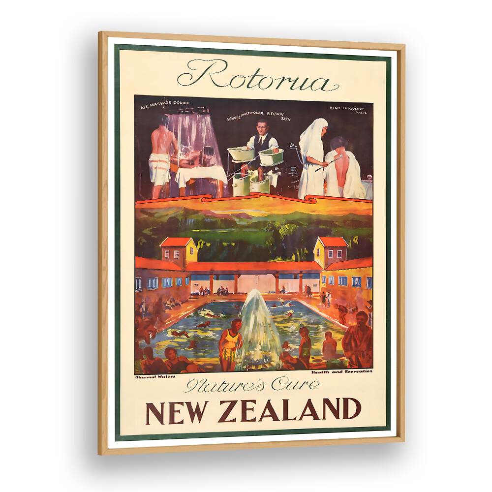 Explore the charm of Rotorua with our NEW ZEALAND, VINTAGE TRAVEL POSTERS, showcasing the beauty of this iconic destination.
