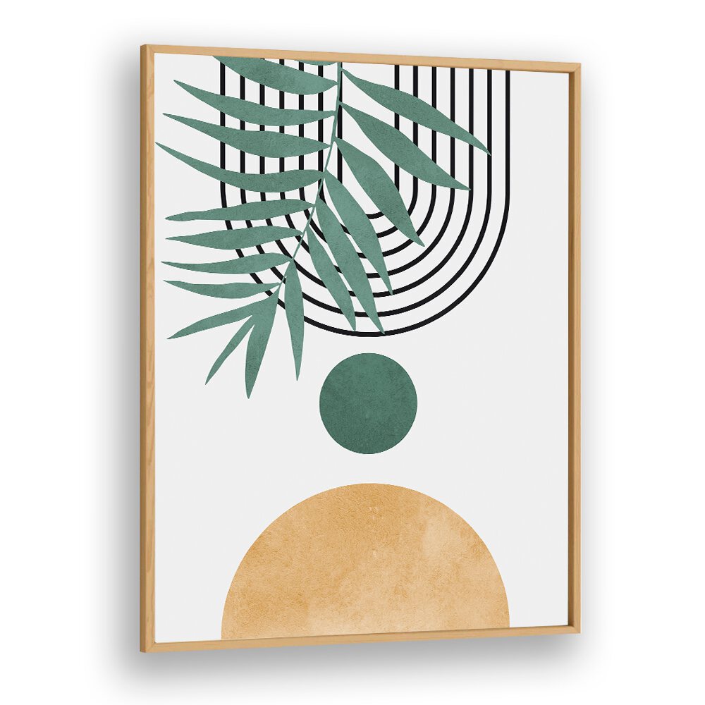 Stylish LEAVES V, BOHO ART PAINTINGS featuring abstract watercolor leaves for modern home decor enhancement.