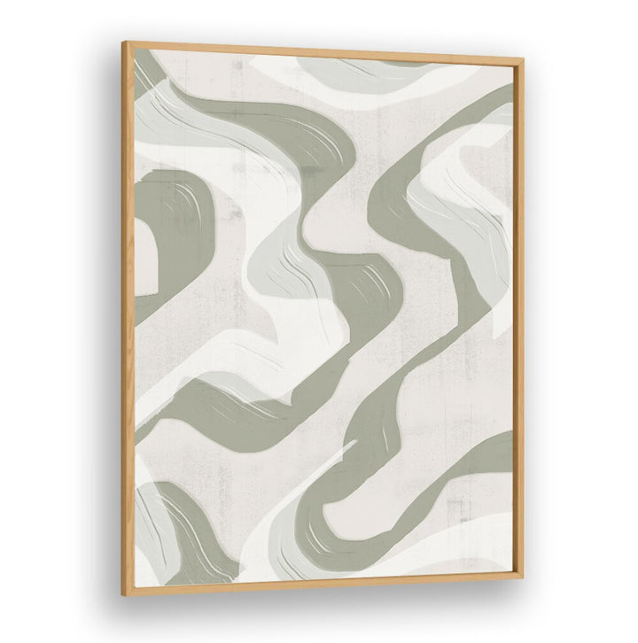 Captivating GREEN WAVES NO.3, BOHO ART PAINTINGS, showcasing soothing greens and abstract movement for serene spaces.