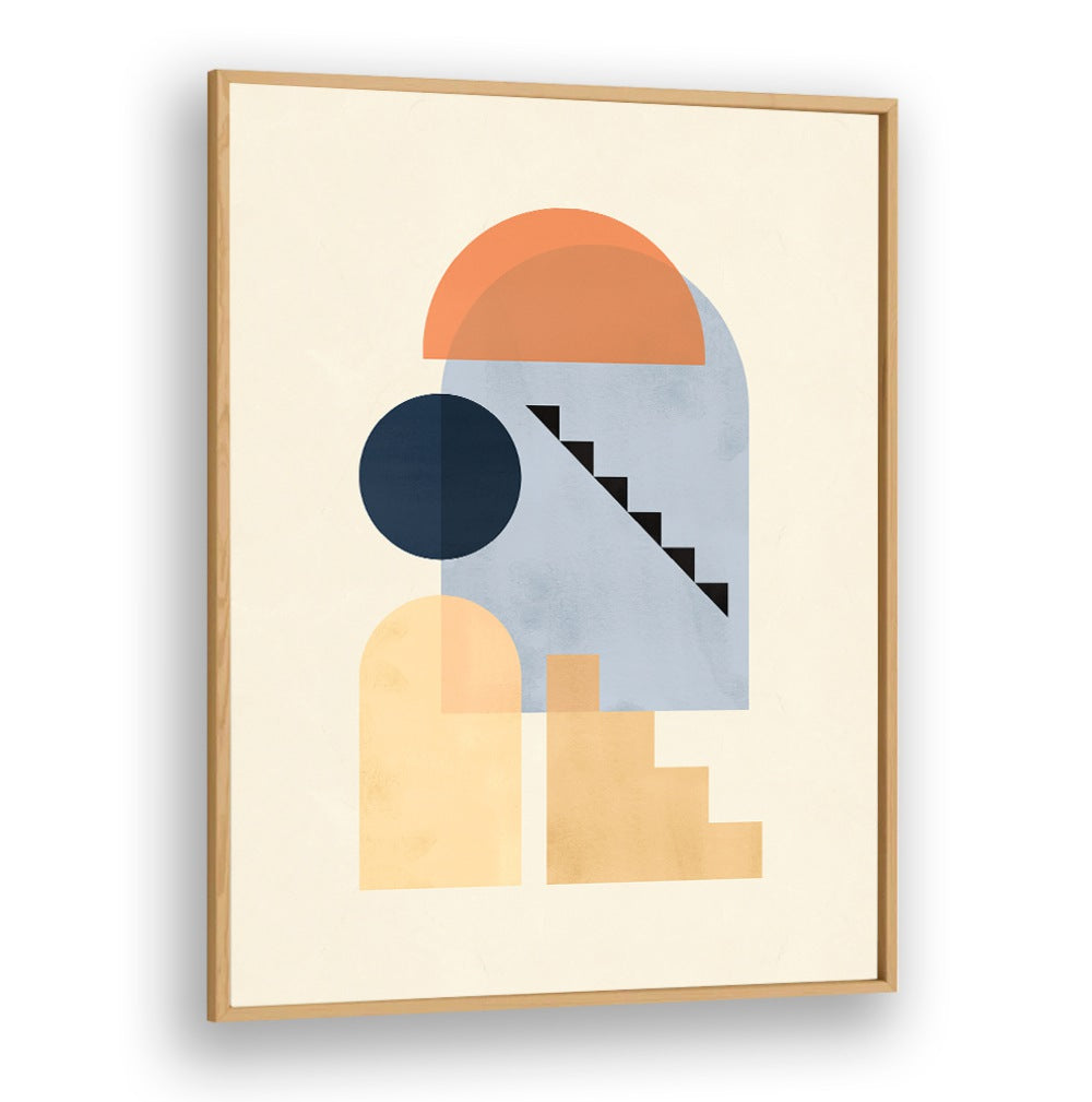 Colorful geometric shapes in COMPOSITION V, BOHO ART PAINTINGS, perfect for modern home decor. Transform your space!