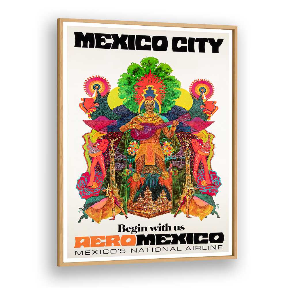 Colorful MEXICO CITY II, VINTAGE TRAVEL POSTERS capture the vibrant culture of Mexico, perfect for home decor.