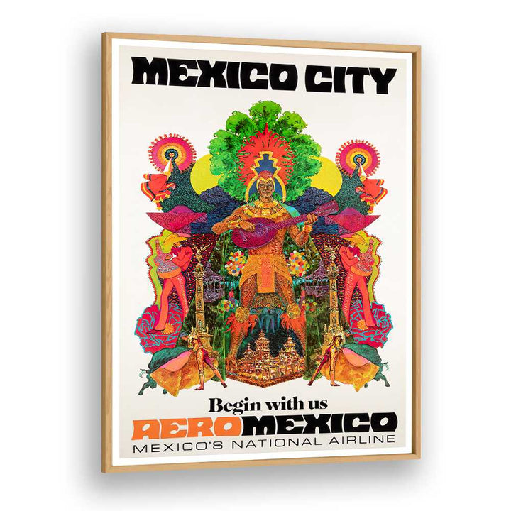 Colorful MEXICO CITY II, VINTAGE TRAVEL POSTERS capture the vibrant culture of Mexico, perfect for home decor.