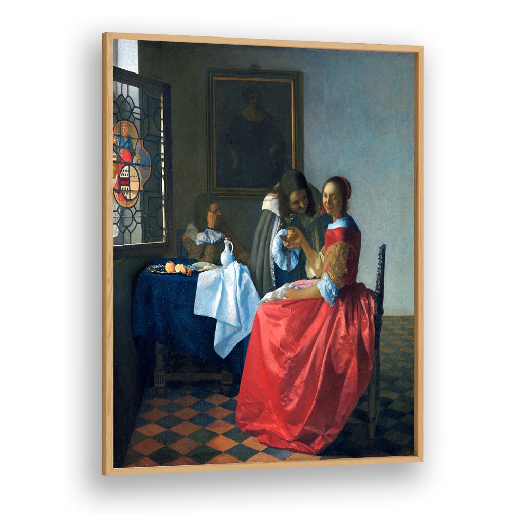 THE GIRL WITH GLASS  , VINTAGE PAINTINGS