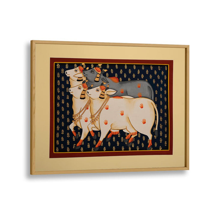 Vibrant TRADITIONAL COW, INDIAN ART PAINTINGS showcasing intricate details and rich Indian heritage for your home.