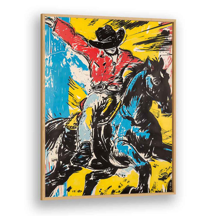 Vibrant RODEO, COWBOY painting capturing the spirit of adventure, perfect for enhancing your modern Americana decor.