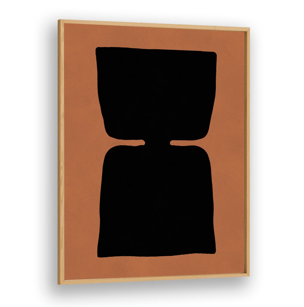 Stylish TRIBAL SHAPES XIX, GEOMETRIC ART PRINTS in bold black on earthy background, perfect for modern decor.