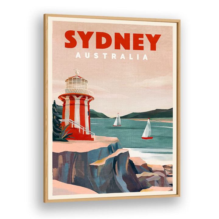 Stylish SYDNEY LIGHTHOUSE, TRAVEL POSTERS showcase Australia's coastal beauty in vibrant art for your home.
