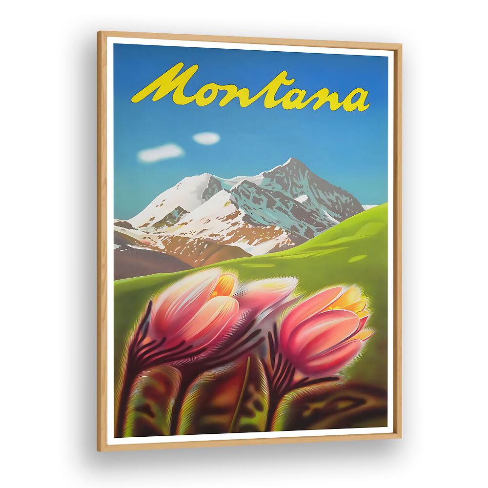 Colorful MONTANA Vintage Travel Posters feature stunning landscapes and artistic designs, perfect for any decor style.