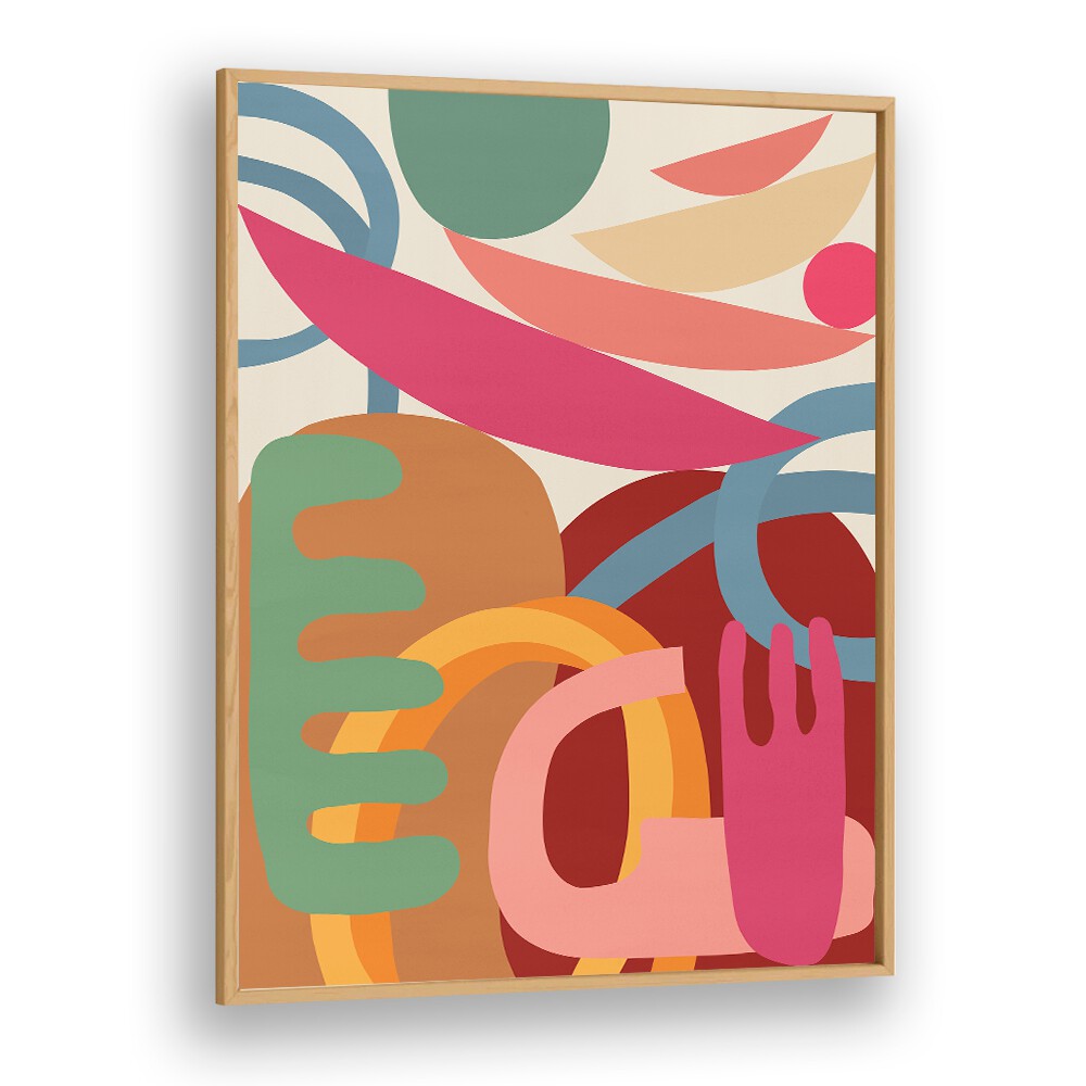Vibrant ORGANIC, GEOMETRIC ART PRINTS showcasing abstract shapes and colors, perfect for creative spaces.