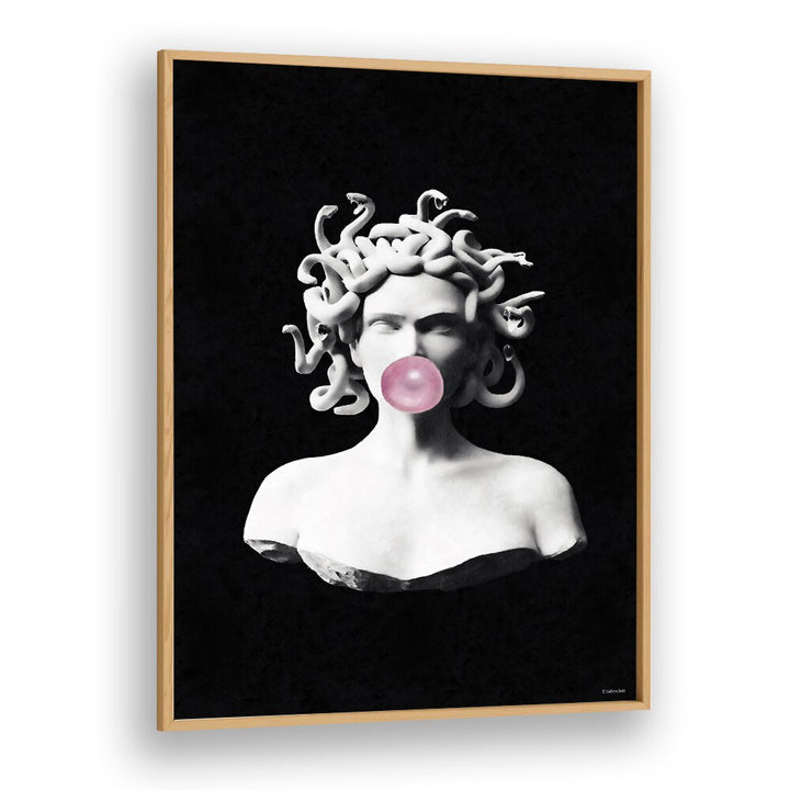 Medusa Pink Bubblegum, Altered Art Prints by Underdott features a whimsical sculpture with bubblegum.