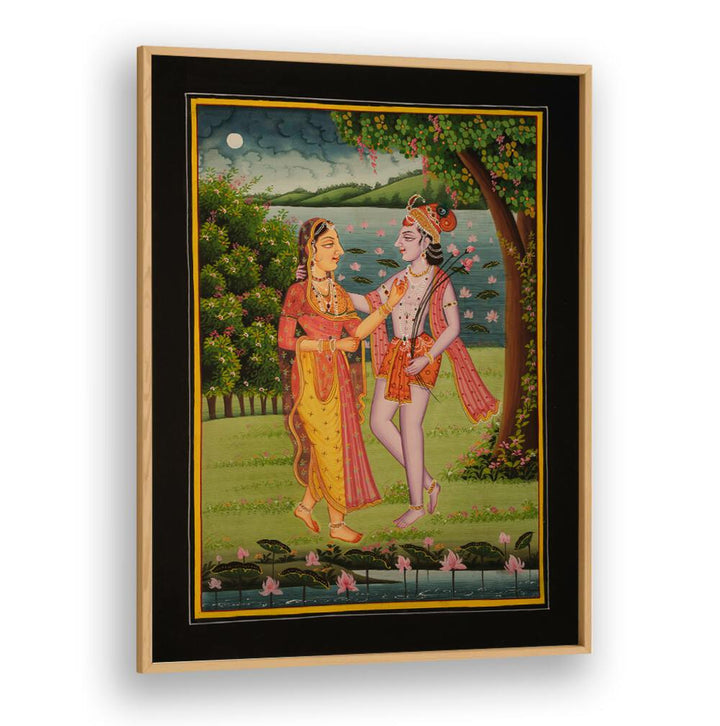 Radiate love and devotion with RADHA KRISHNA II, INDIAN ART PAINTINGS, showcasing a divine bond in vibrant colors.