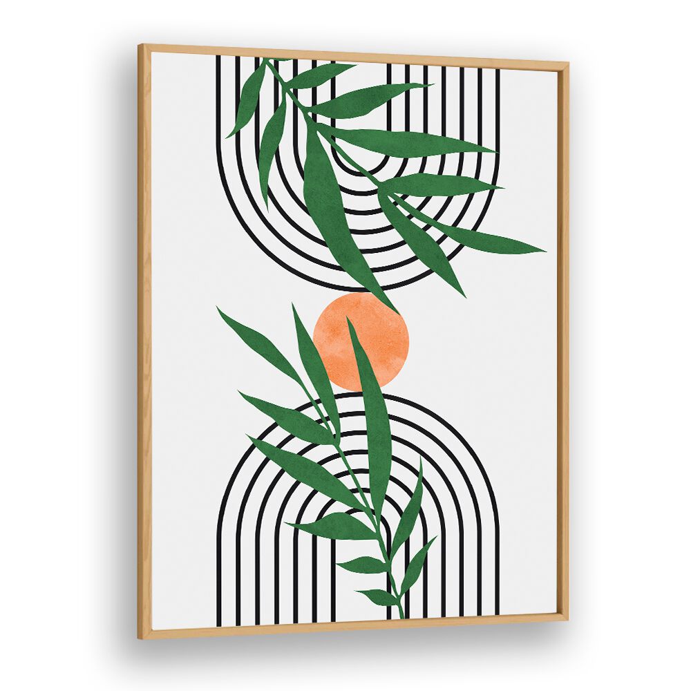 Stylish LEAVES VI, BOHO ART PAINTINGS featuring vibrant green leaves and abstract patterns for a touch of nature.