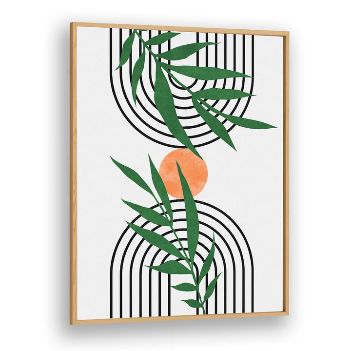 Stylish LEAVES VI, BOHO ART PAINTINGS featuring vibrant green leaves and abstract patterns for a touch of nature.