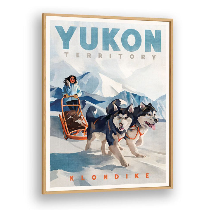 YUKON POSTER, TRAVEL POSTERS showcase stunning artistry of sled dogs and landscapes, perfect for travel lovers.