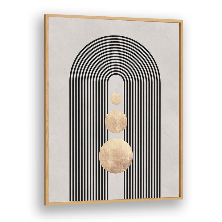 LINES AND CIRCLES XIX, BOHO ART PAINTINGS showcase modern artistry with dynamic lines and circles in a stylish frame.