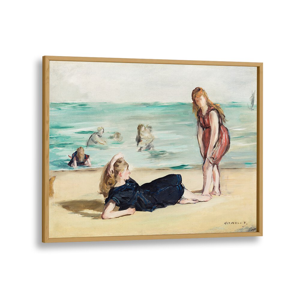 ON THE BEACH  , VINTAGE PAINTINGS
