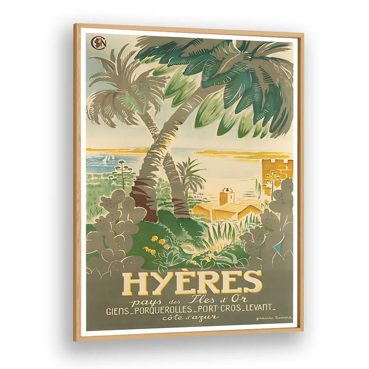 Capture the charm of Hyères with HYERES, VINTAGE TRAVEL POSTERS, perfect for enhancing your home decor.