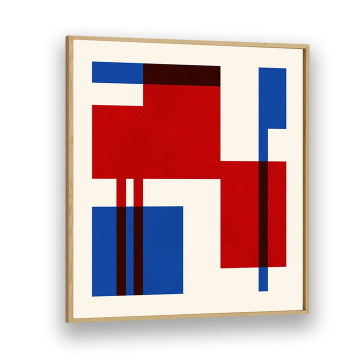 Vibrant COLORFUL SEVEN, GEOMETRIC ART PRINTS showcase bold shapes in red and blue for a striking decor statement.