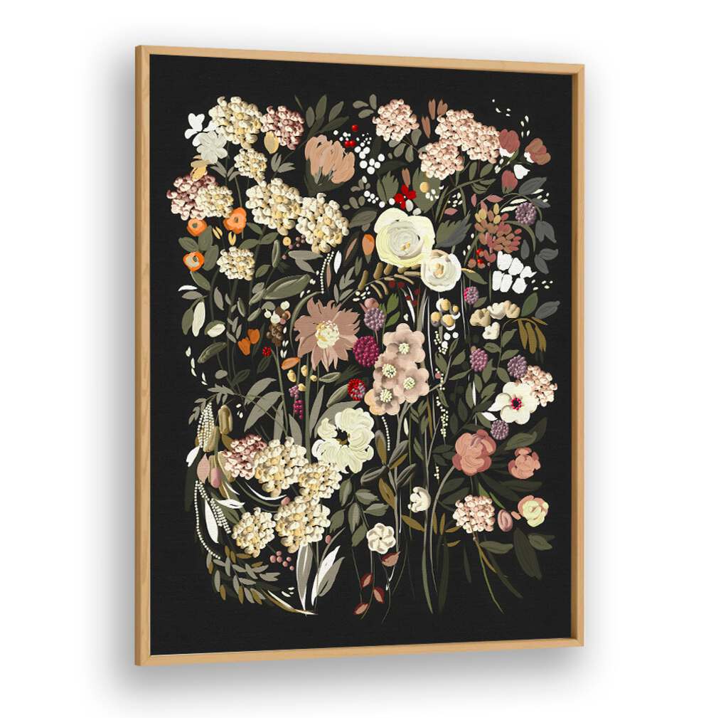 Elegant BLACK BOUQUET, FLORAL FLOWER PAINTINGS showcasing rich hues, perfect for enhancing any space with sophistication.