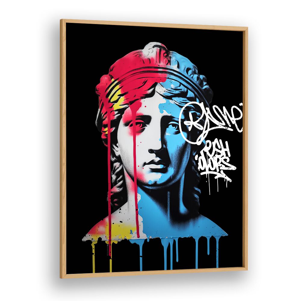 VANDAL NEMESIS, ALTERED ART PRINTS feature a vibrant art piece blending classic and graffiti styles by DIKHOTOMY.