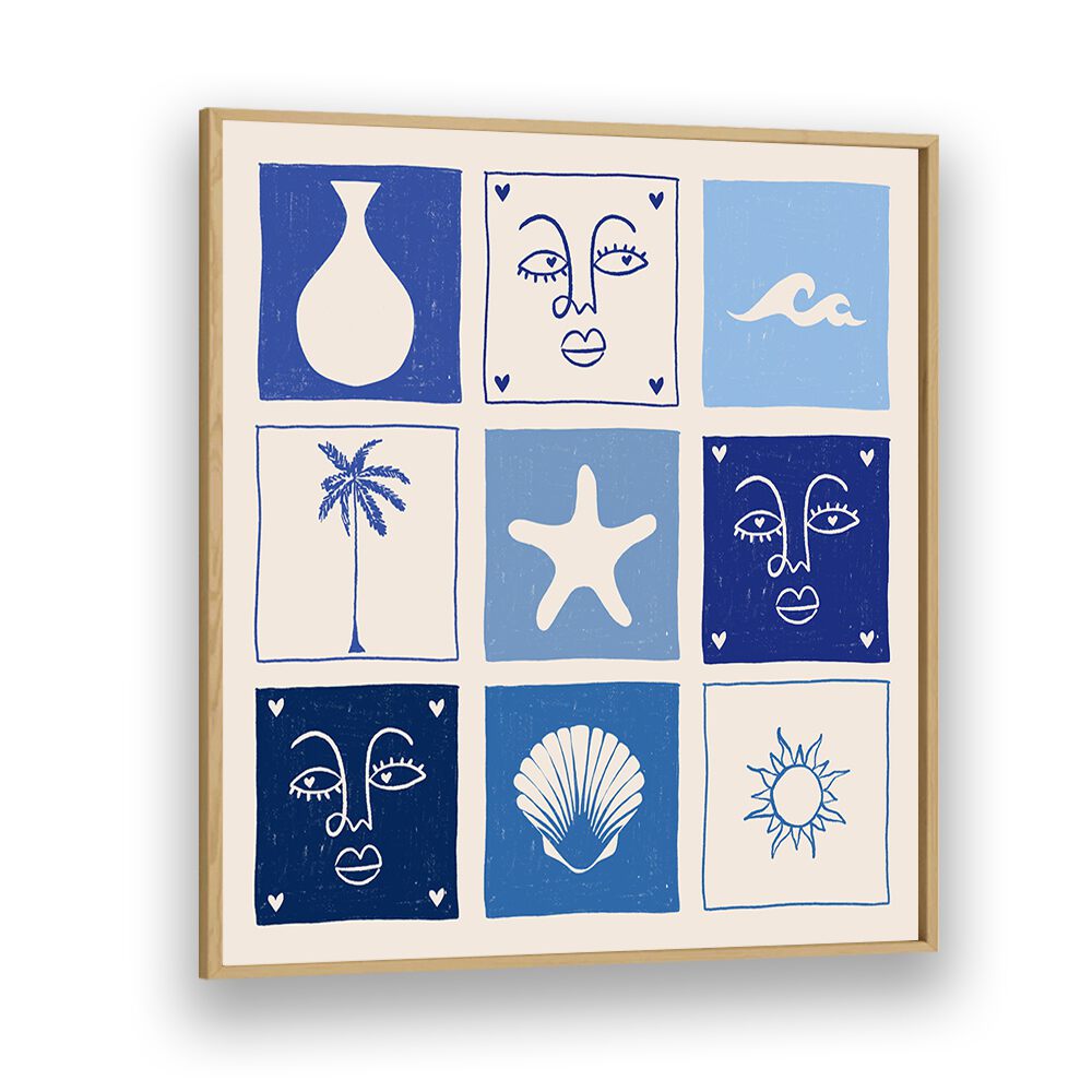 Colorful SEA CHILD, BOHO ART PAINTINGS featuring ocean-inspired designs, perfect for a coastal lifestyle decor.