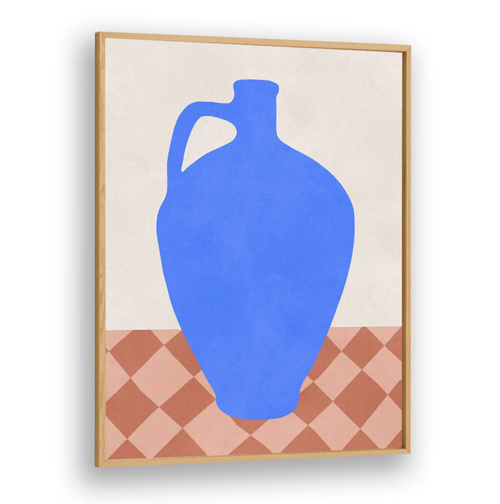 Vibrant blue vase design from the TRIBAL SHAPES VII, GEOMETRIC ART PRINTS collection, enhancing modern decor.