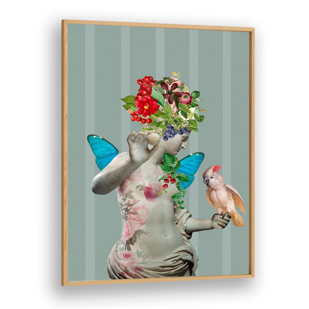 Stunning DELICATE WOMEN VII, ALTERED ART PRINTS by Andrea Haase, showcasing femininity and resilience in vibrant detail.