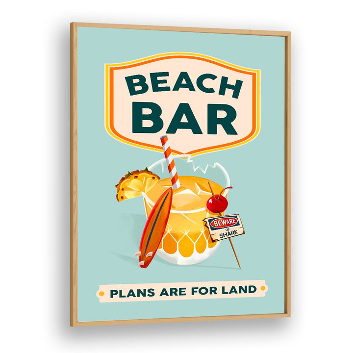 Colorful BEACH BAR COCKTAIL, BAR art showcasing a refreshing drink, perfect for summer vibes in any space.