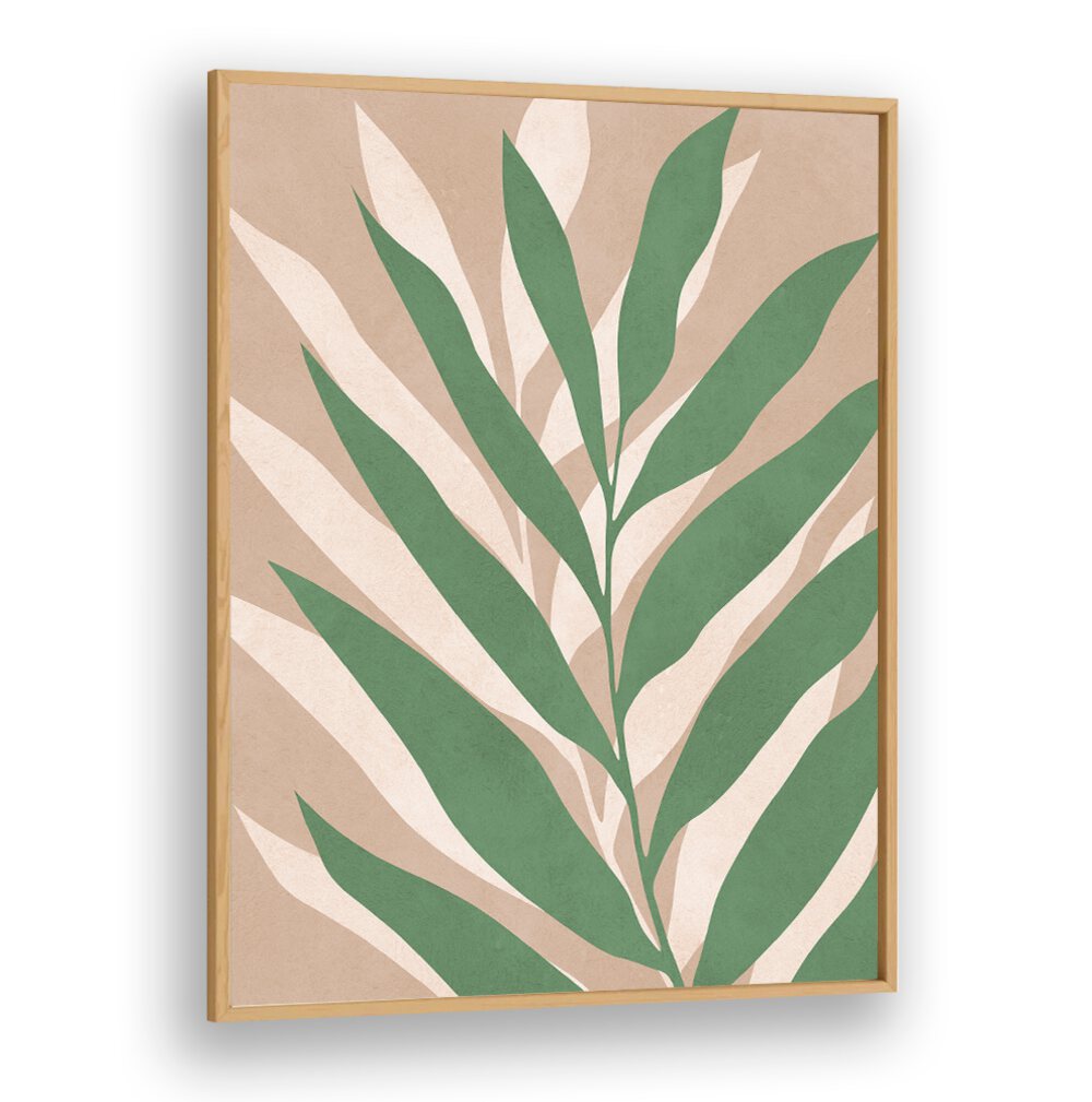 Vibrant green leaves on a soft background in TROPICAL I, BOHO ART PAINTINGS, perfect for a tropical-themed decor.
