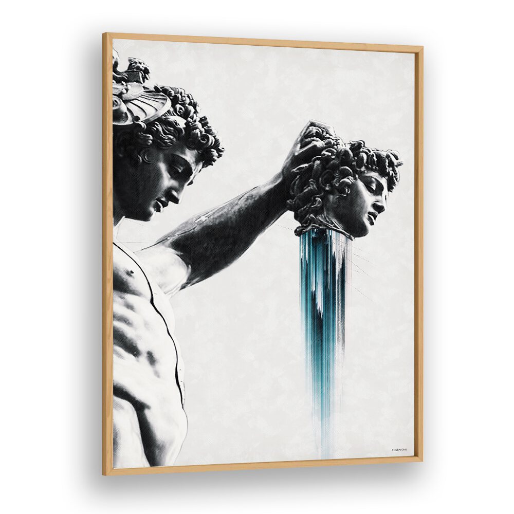 Transform your space with PERSEUS AND MEDUSA, ALTERED ART PRINTS by Underdott, showcasing a dramatic mythical encounter.